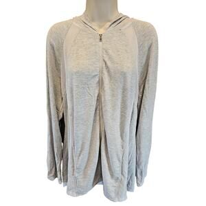 Chicos weekends sz 3 (XL) grey mesh accent breathable activewear jacket grey EUC